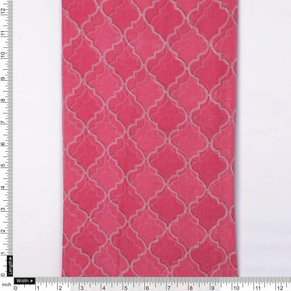 Pink Quatrefoil Patterns Digital Printed Fabric - Pure Chiffon – pch 0 ta08732p1 96 pink quatrefoil patterns digital printed fabric pure chiffon 4