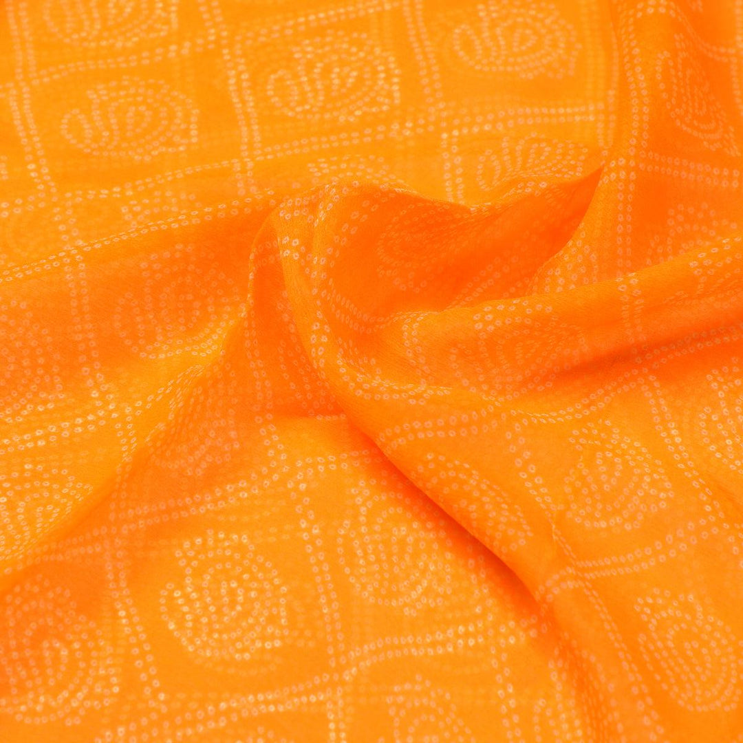 Creative Yellow Doted Seamless Digital Printed Fabric - Pure Chiffon - FAB VOGUE Studio®