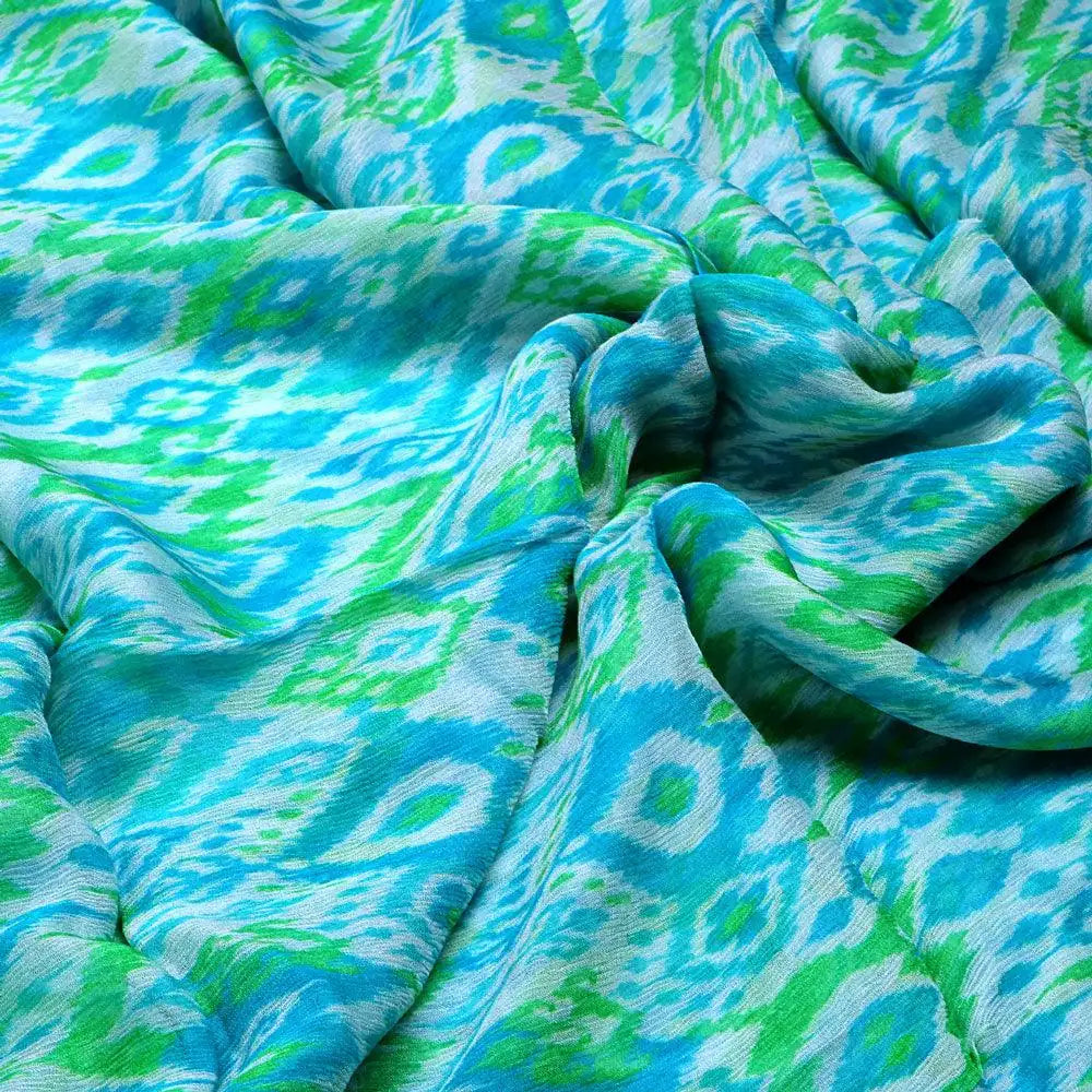 Morden Ikat Blurry Skyblue Digital Printed Fabric - Pure Chiffon – pch 0 ta08829 96 morden ikat blurry skyblue digital printed fabric pure chiffon 3