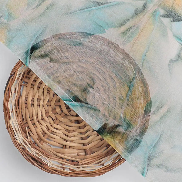 White Leaves Printed Pure Chiffon Fabric – pch 0 ta08845 96 white leaves printed pure chiffon fabric 2 - alternate view