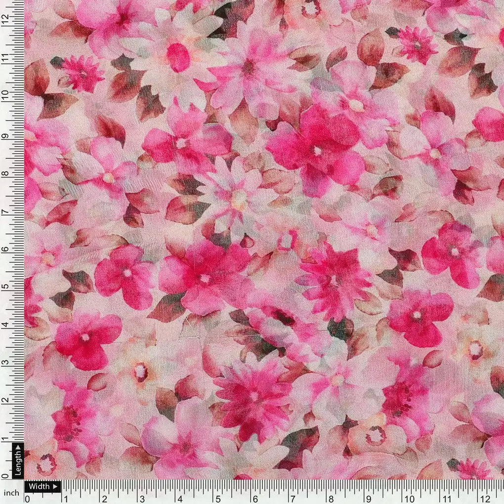 Pink Flower Printed Pure Chiffon Fabric – pch 0 ta09696 96 pink flower printed pure chiffon fabric 3