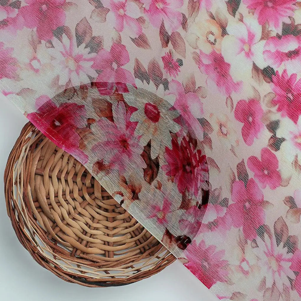 Pink Flower Printed Pure Chiffon Fabric – pch 0 ta09696 96 pink flower printed pure chiffon fabric 4