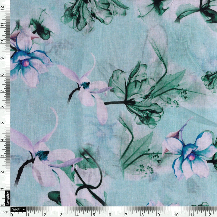 Rama Floral Digital Printed Fabric - FAB VOGUE Studio®