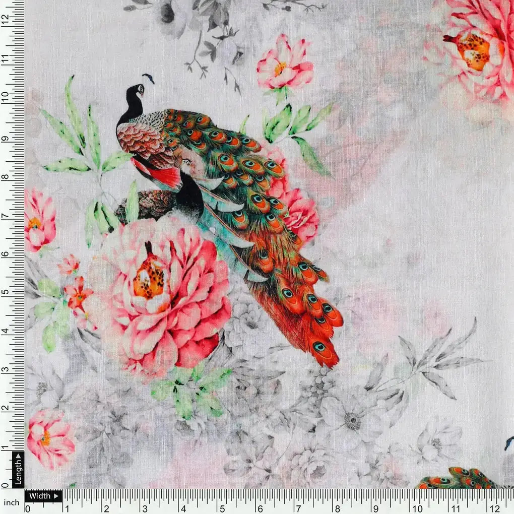 Peacock & Floral Digital Printed Fabric – pco 0 0ta06406 108 peacock and floral digital printed fabric 4
