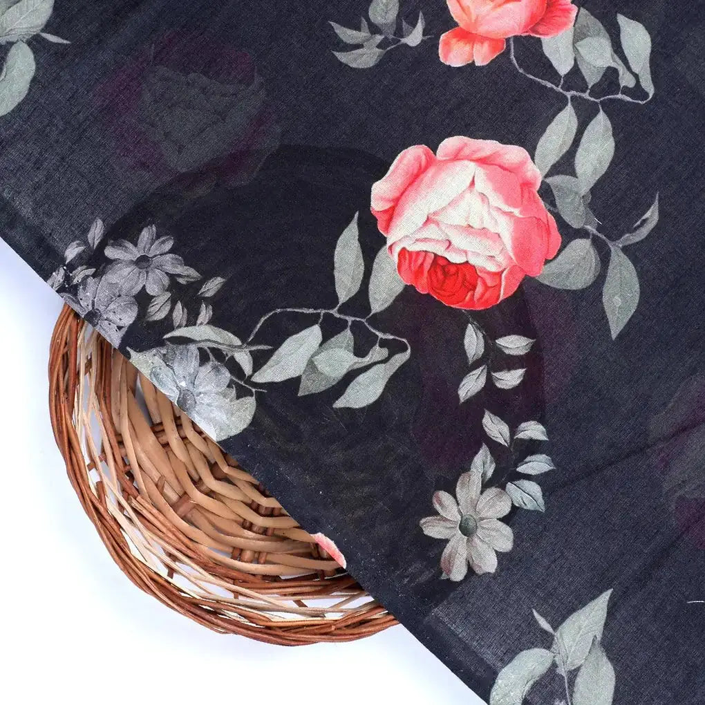 Elegant Floral Over Black Base Digital Printed Fabric – pco 0 0ta06659p1 108 elegant floral over black base digital printed fabric 2