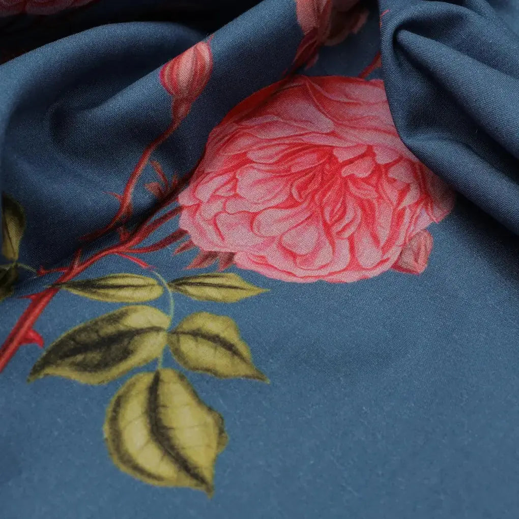 Red Rose Laying Over Blue Base Digital Printed Fabric – pco 0 0ta07107p3 108 red rose laying over blue base digital printed fabric 3