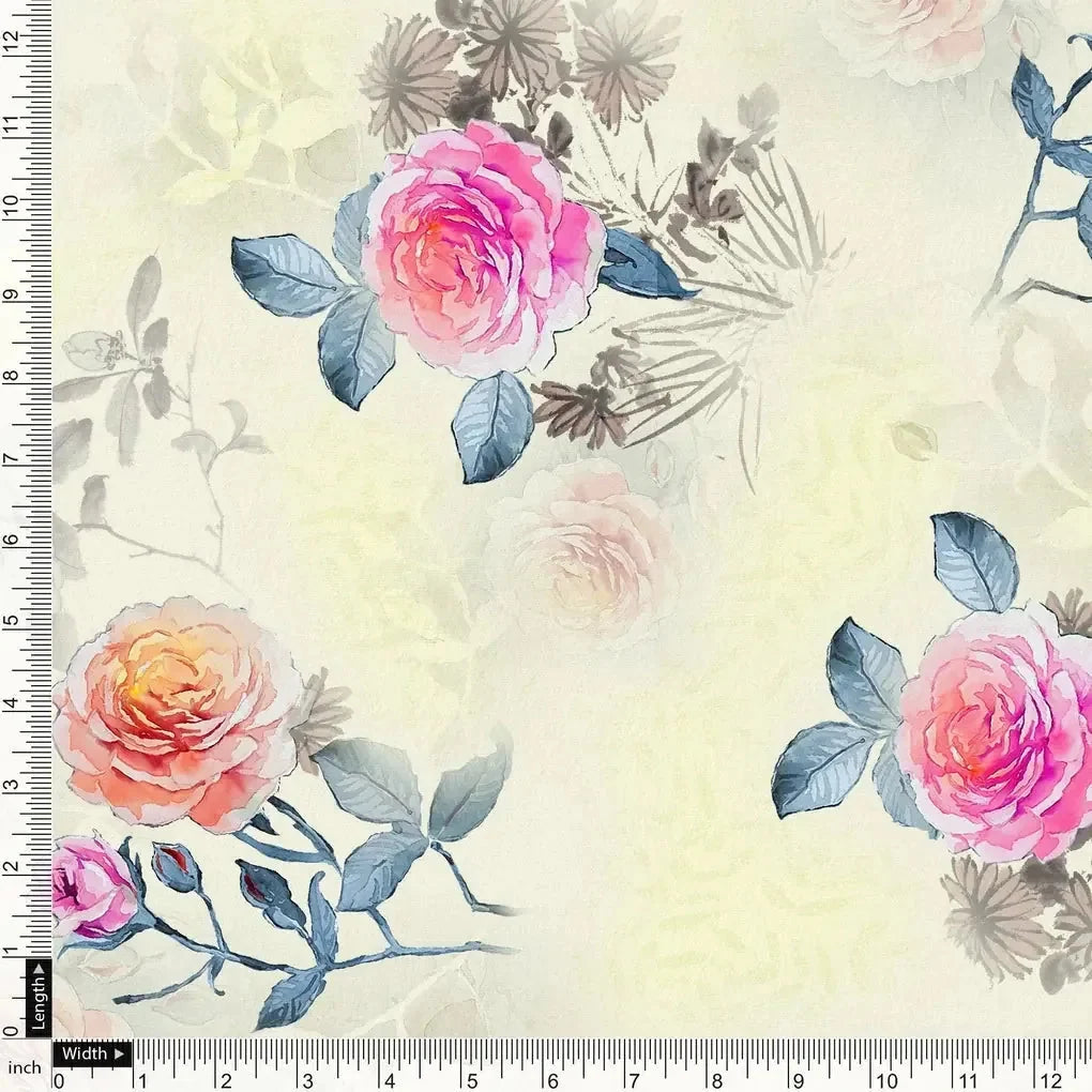 Roses Floating on Yellow Base Digital Printed Fabric – pco 0 0ta07124a 108 roses floating on yellow base digital printed fabric 4