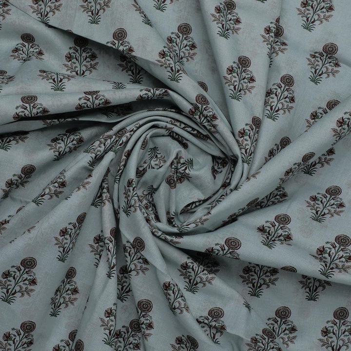 Seamless Indian Mughal Motif Flower Digital Printed Fabric - Pure Cotton - FAB VOGUE Studio®