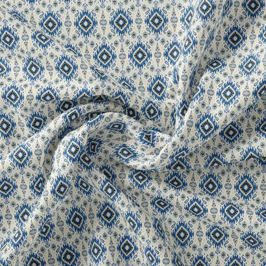 Tiny Blue Medallion Motif Digital Printed Fabric  - Pure Cotton – pco 0 ma012738 108 tiny blue medallion motif digital printed fabric pure cotton 1