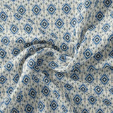 Tiny Blue Medallion Motif Digital Printed Fabric  - Pure Cotton – pco 0 ma012738 108 tiny blue medallion motif digital printed fabric pure cotton 1