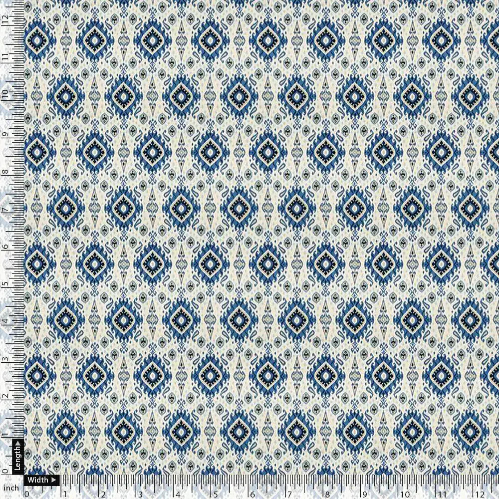 Tiny Blue Medallion Motif Digital Printed Fabric  - Pure Cotton – pco 0 ma012738 108 tiny blue medallion motif digital printed fabric pure cotton 4