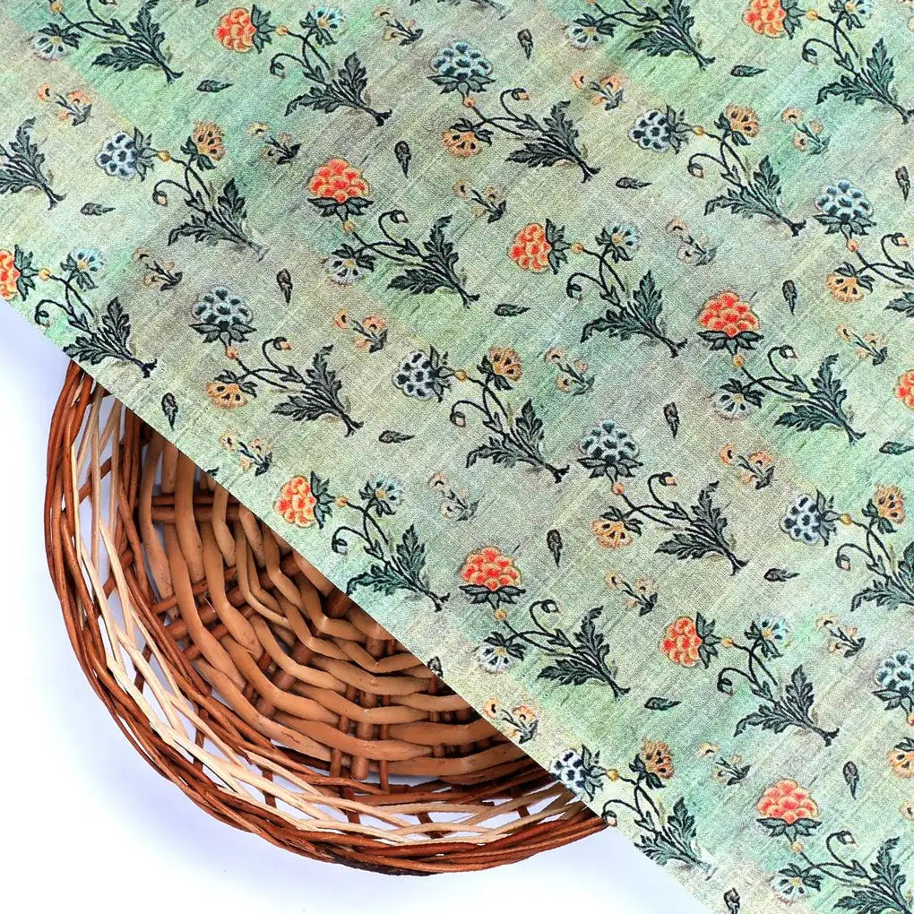 Beautiful Green Seamless Motif Flower Digital Printed Fabric - Pure Cotton – pco 0 ma0128 108 beautiful green seamless motif flower digital printed fabric pure cotton 2