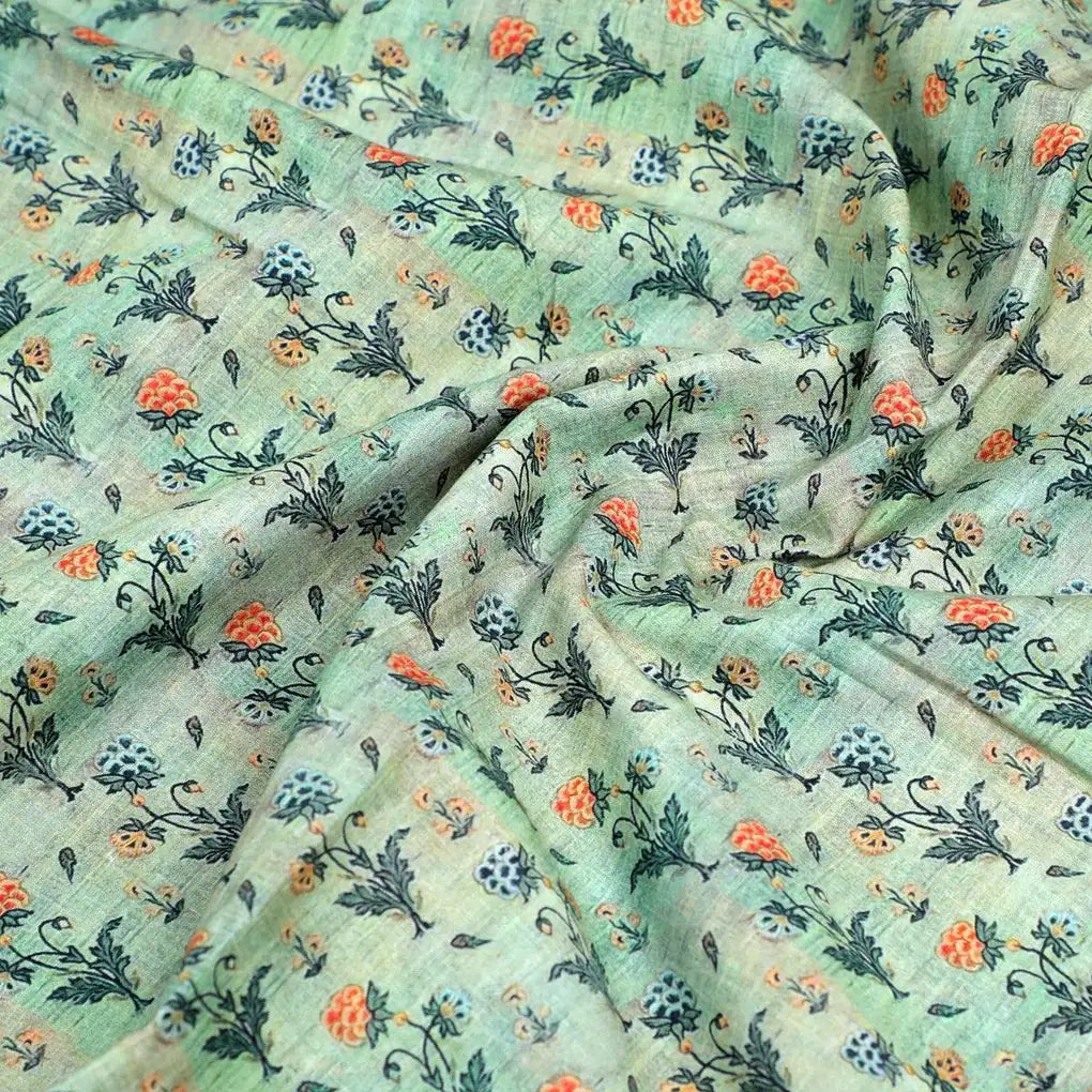 Beautiful Green Seamless Motif Flower Digital Printed Fabric - Pure Cotton – pco 0 ma0128 108 beautiful green seamless motif flower digital printed fabric pure cotton 3