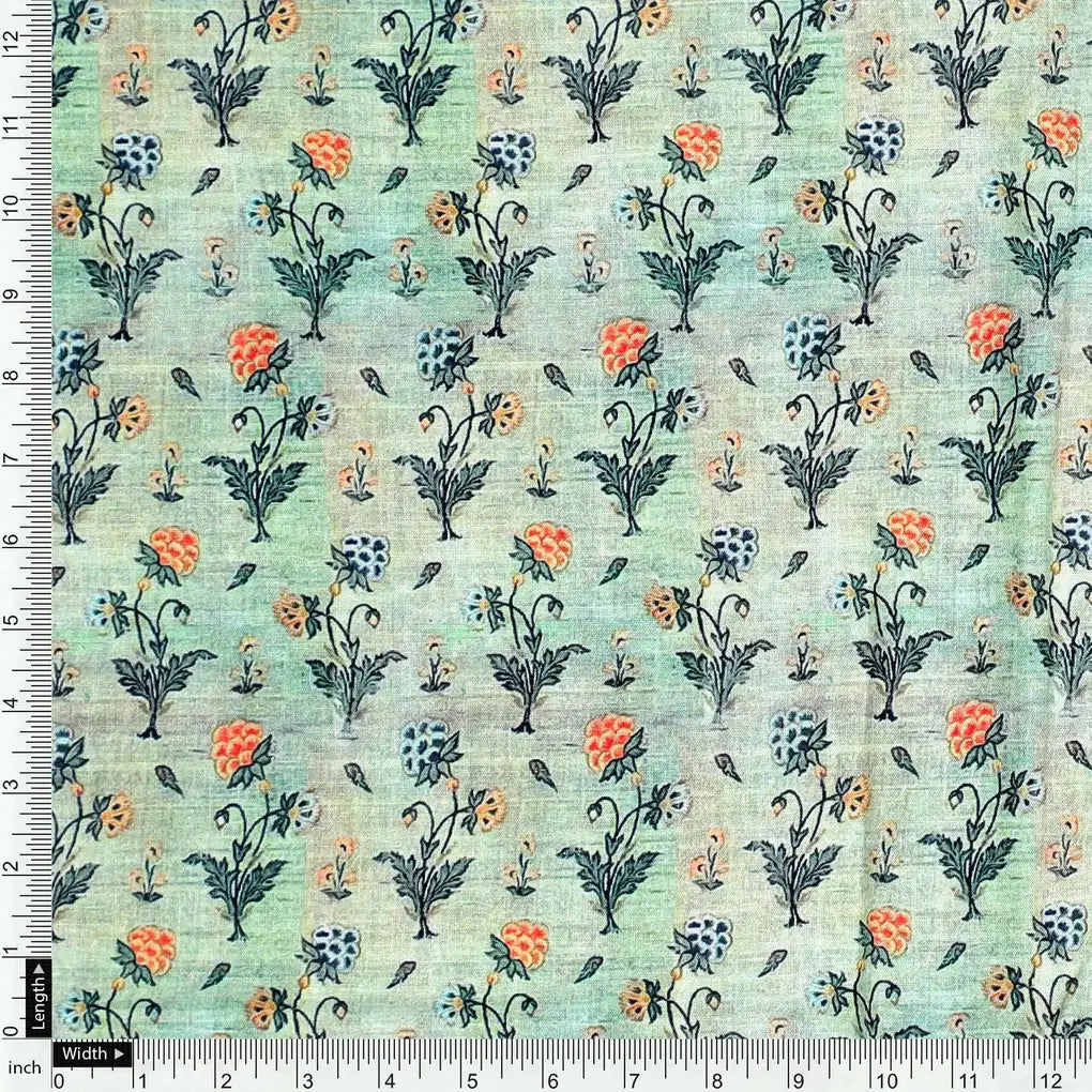 Beautiful Green Seamless Motif Flower Digital Printed Fabric - Pure Cotton – pco 0 ma0128 108 beautiful green seamless motif flower digital printed fabric pure cotton 4