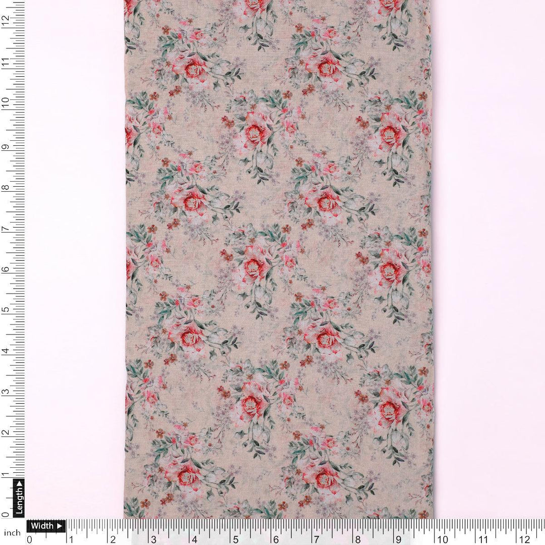 Cool Summer Carnation Flower Digital Printed Fabric - Cotton - FAB VOGUE Studio®