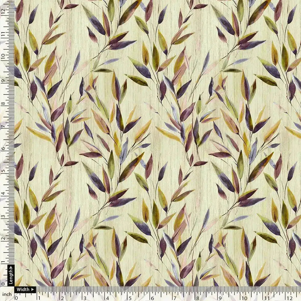 Painted Leaves Allover Digital Printed Fabric  - Pure Cotton – pco 0 ma013670 108 painted leaves allover digital printed fabric pure cotton 4