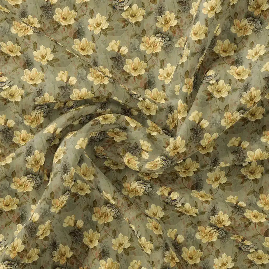 Green Gray Pure Cotton Printed Fabric Material – pco 0 ma014022 108 green gray pure cotton printed fabric material 1