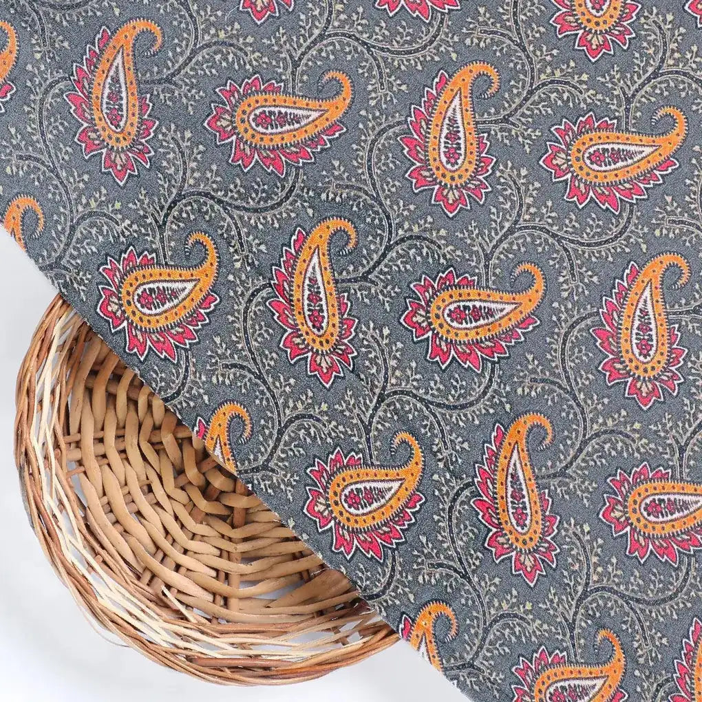 Red Paisley Pure Cotton Printed Fabric Material – pco 0 ma015041 108 red paisley pure cotton printed fabric material 2