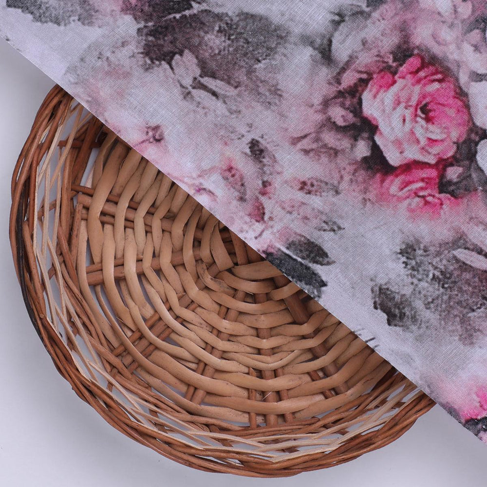 Vintage Floral Art Collection Digital Printed Fabric - Cotton - FAB VOGUE Studio®