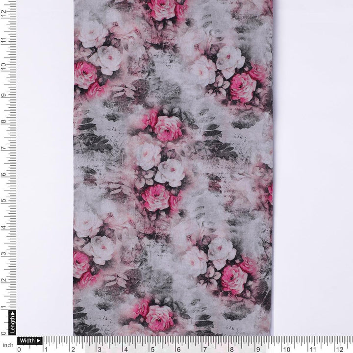Vintage Floral Art Collection Digital Printed Fabric - Cotton - FAB VOGUE Studio®