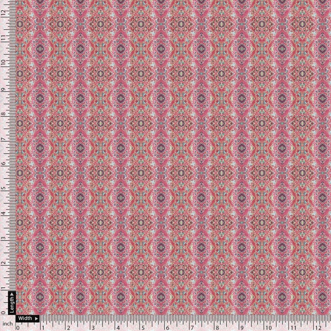 Classical Damask With Charm Colour Digital Printed Fabric - Cotton - FAB VOGUE Studio®