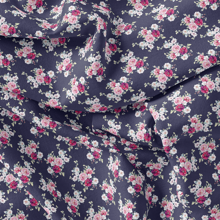 Red Flower Pure Cotton Printed Fabric Material - FAB VOGUE Studio®