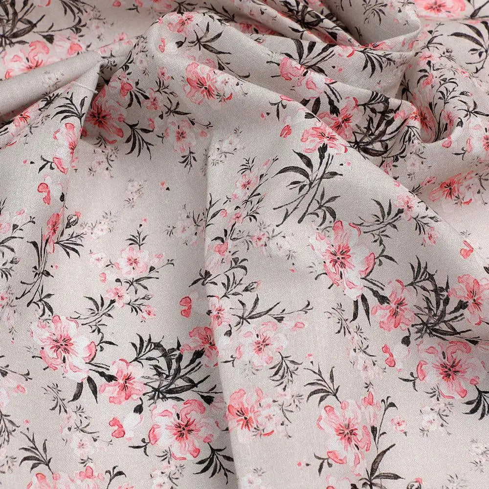 Watercolour Iris Flower With Green Leaves Digital Printed Fabric - Pure Cotton – pco 0 ma015589 108 watercolour iris flower with green leaves digital printed fabric pure cotton 3