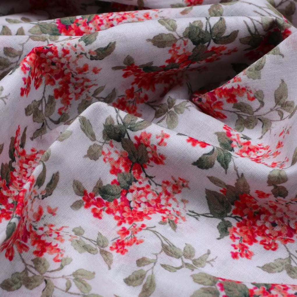 Tiny Daffodil Flower With Birch Leaves Digital Printed Fabric - Cotton – pco 0 ma016202 108 tiny daffodil flower with birch leaves digital printed fabric cotton 3