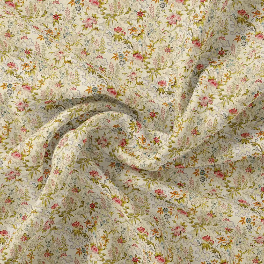 Green Floral Pure Cotton Printed Fabric Material – pco 0 ma02546 108 green floral pure cotton printed fabric material 1