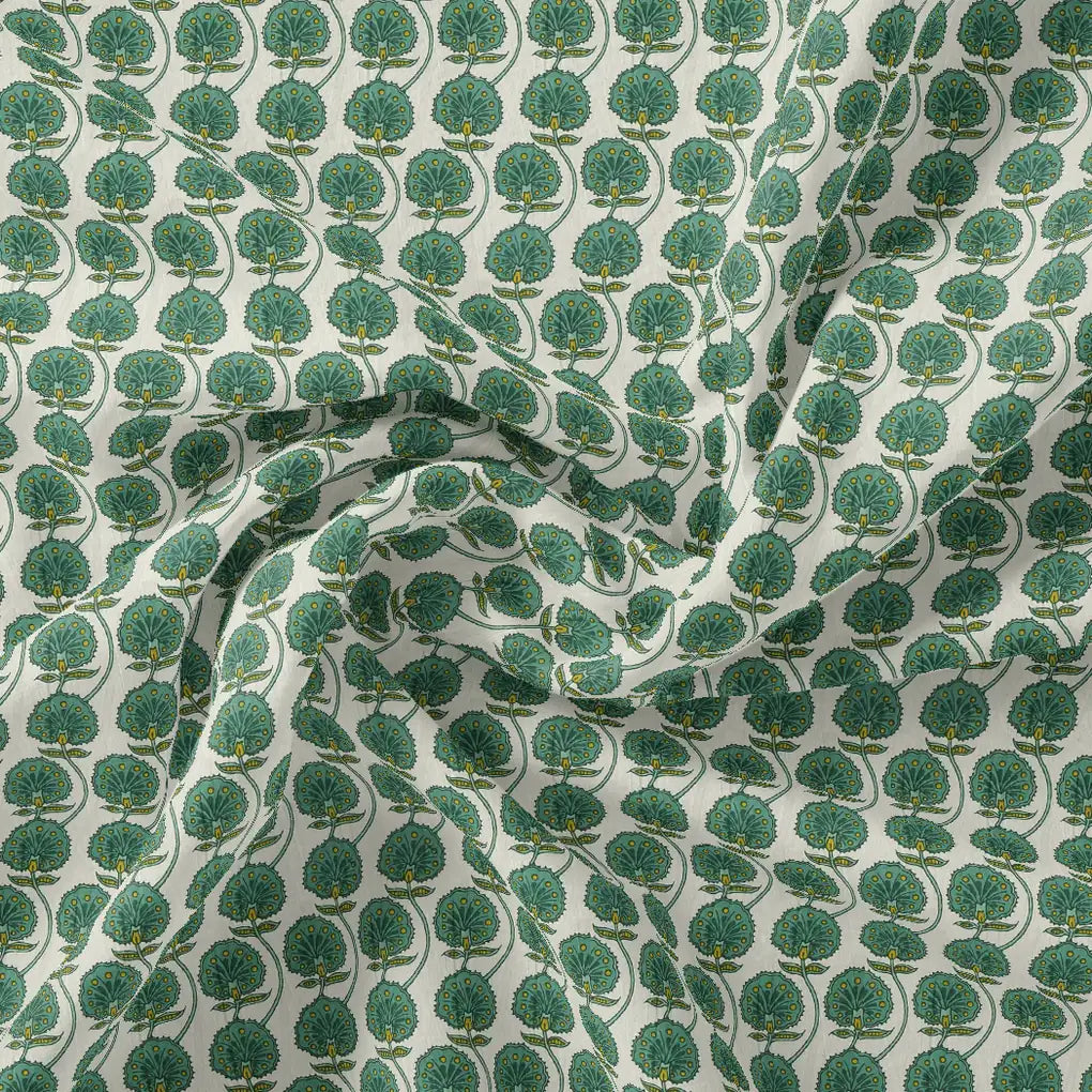 Decorative Palmate Divergent Green Pista Leaves Digital Printed Fabric - Pure Cotton – pco 0 ma0275 108 decorative palmate divergent green pista leaves digital printed fabric pure cotton 1