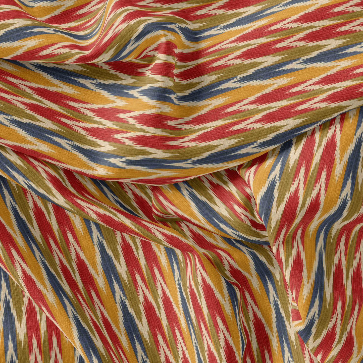 Beautiful Multicolour Ikat Digital Printed Fabric - Pure Cotton - FAB VOGUE Studio®