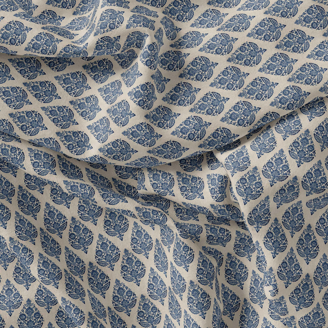 Decorative Repeat Leaves Digital Printed Fabric - Pure Cotton - FAB VOGUE Studio®