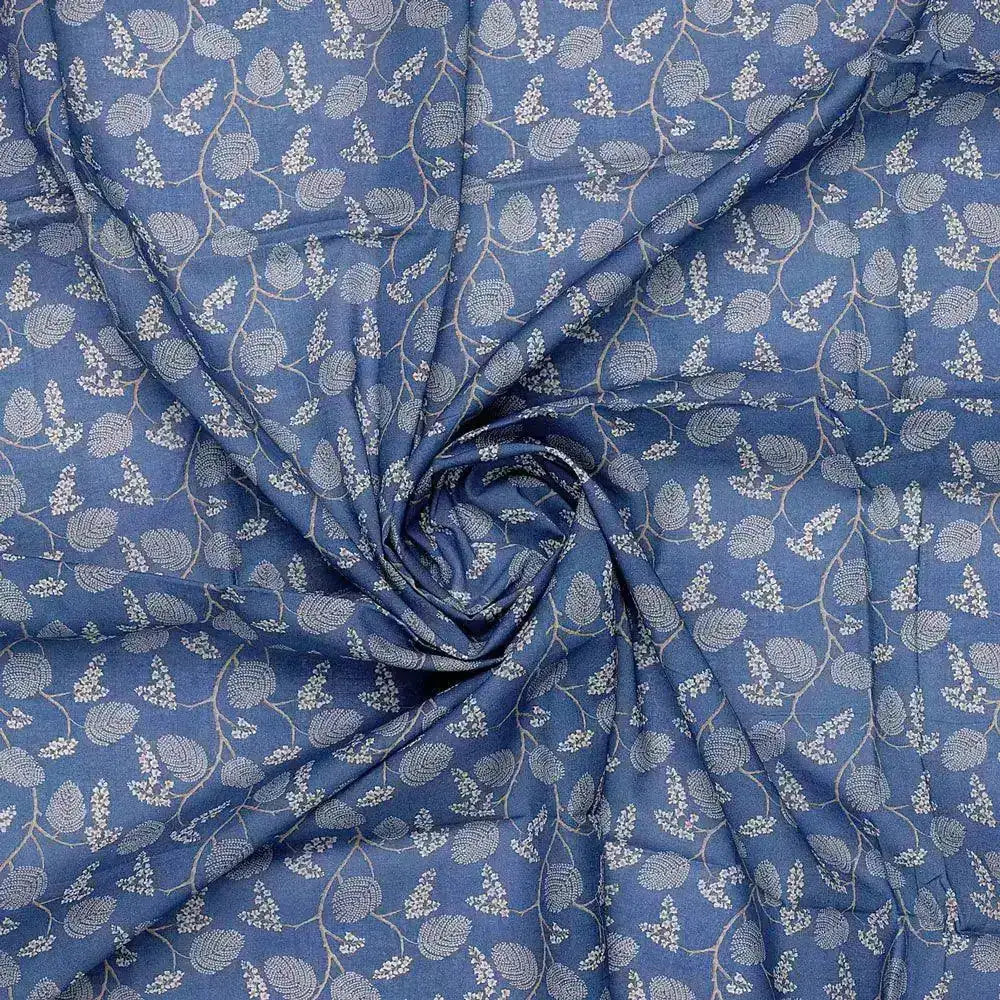 White Jasud Flower With Stalk Digital Printed Fabric - Pure Cotton – pco 0 ma02863p3 108 white jasud flower with stalk digital printed fabric pure cotton 1