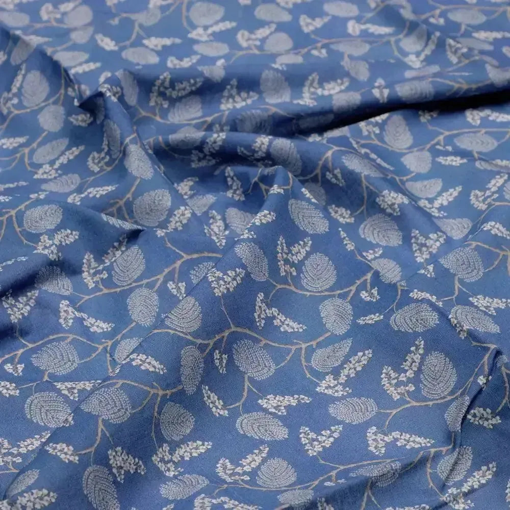 White Jasud Flower With Stalk Digital Printed Fabric - Pure Cotton – pco 0 ma02863p3 108 white jasud flower with stalk digital printed fabric pure cotton 3