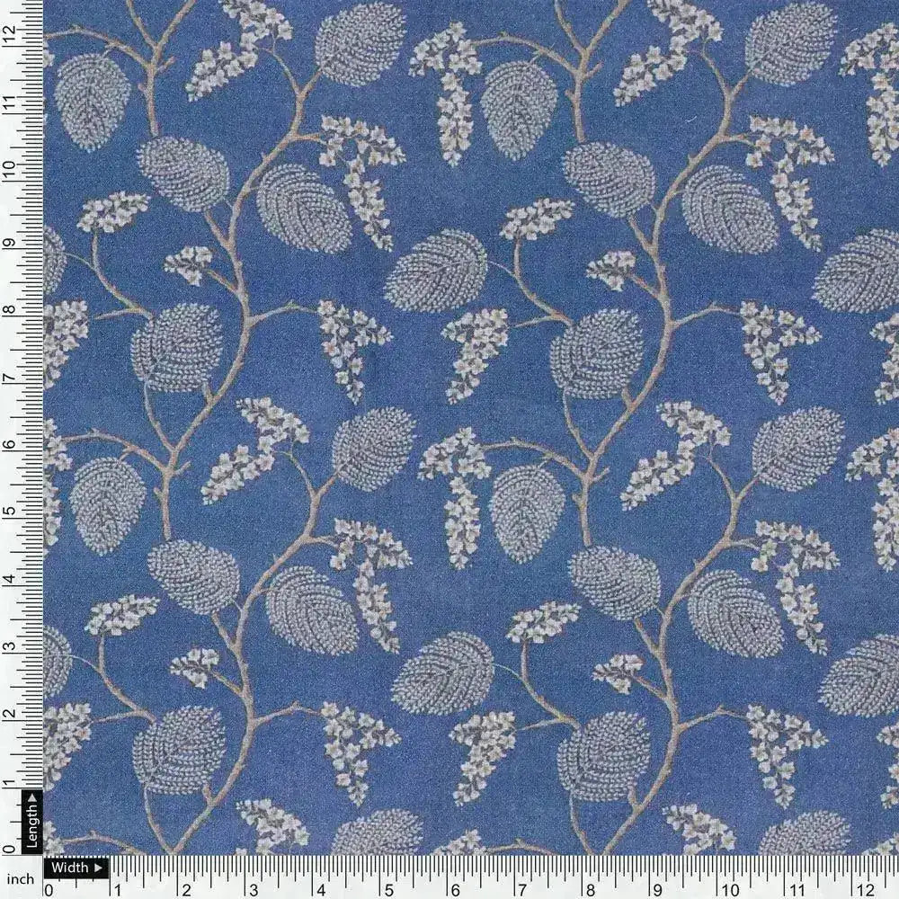 White Jasud Flower With Stalk Digital Printed Fabric - Pure Cotton – pco 0 ma02863p3 108 white jasud flower with stalk digital printed fabric pure cotton 4