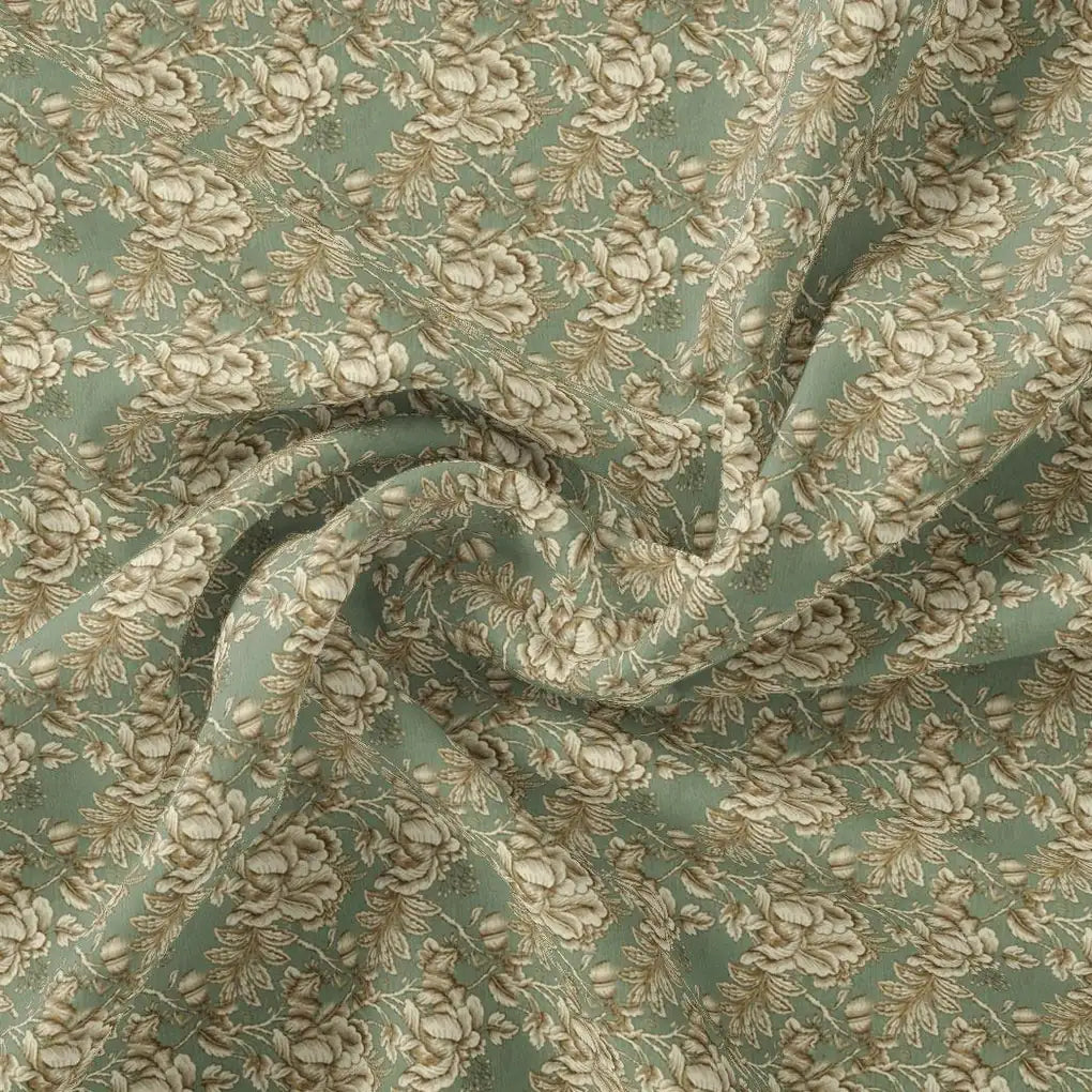 Golden Damask Leaves and Flower Digital Printed Fabric - Pure Cotton – pco 0 ma02911 108 golden damask leaves and flower digital printed fabric pure cotton 1