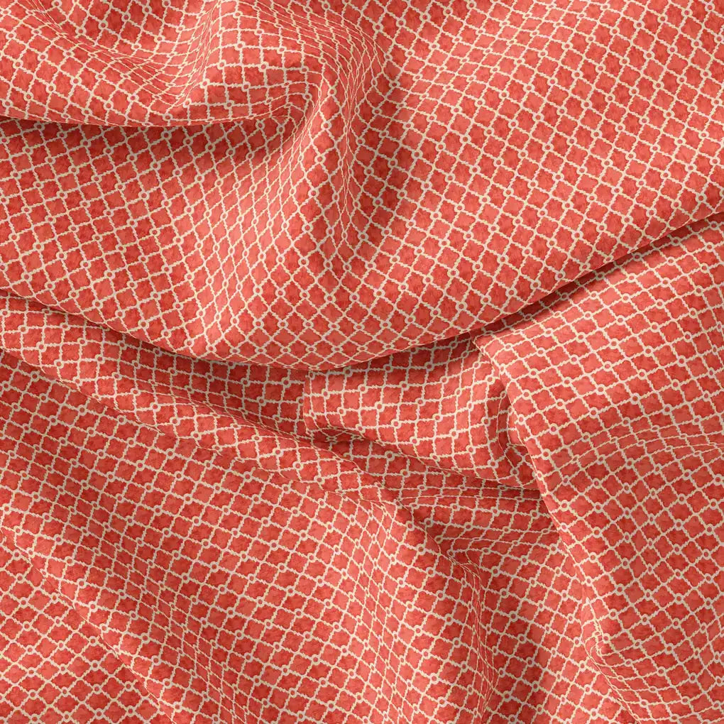 Orange Repeat Rhombus Lattice Digital Printed Fabric - Pure Cotton – pco 0 ma0293 108 orange repeat rhombus lattice digital printed fabric pure cotton 4