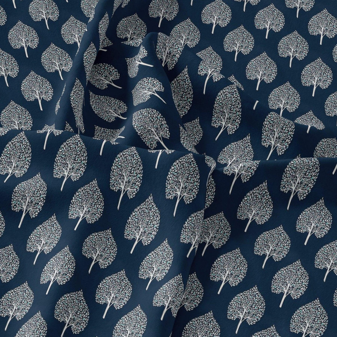Stylized Mepal Leaf Motif Digital Printed Fabric - Pure Cotton - FAB VOGUE Studio®