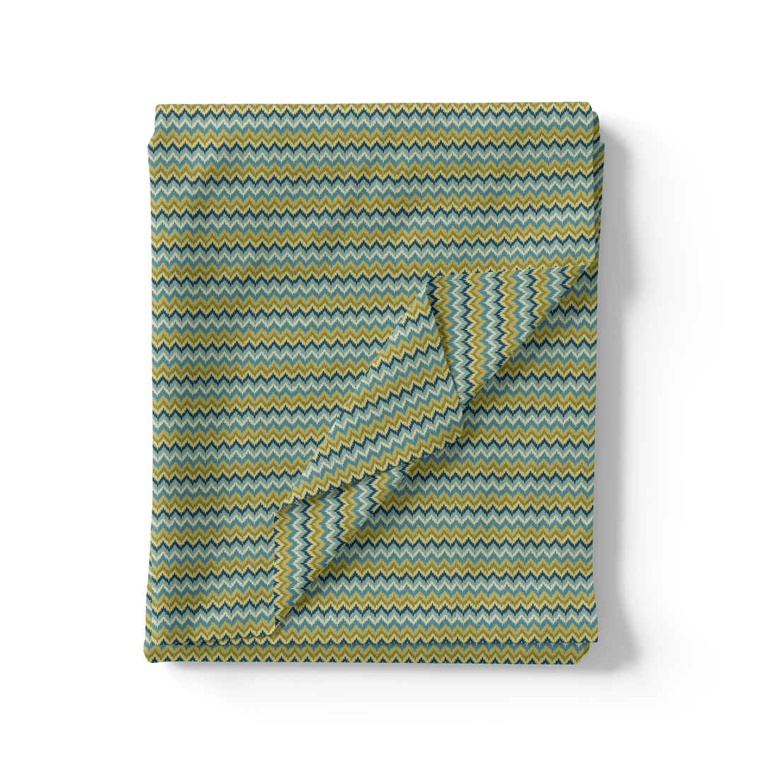 Morden Multicolour Glitch Zigzag Digital Printed Fabric - Pure Cotton - FAB VOGUE Studio®