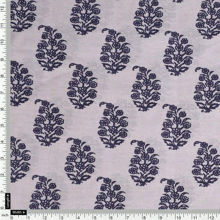 Block Print Motif Digital Printed Fabric - Pure Cotton - FAB VOGUE Studio®