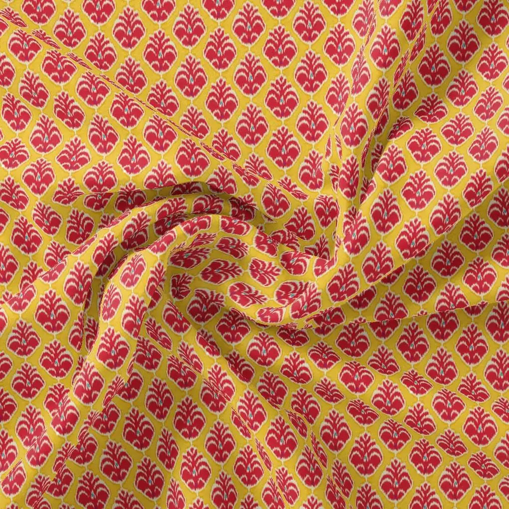 Stylish Red Fleur-de-lis Yellow Flower Digital Printed Fabric - Pure Cotton – pco 0 ma03417 108 stylish red fleur de lis yellow flower digital printed fabric pure cotton 1