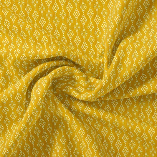 New Yellow Art Houndstooth Digital Printed Fabric - Pure Cotton - FAB VOGUE Studio®