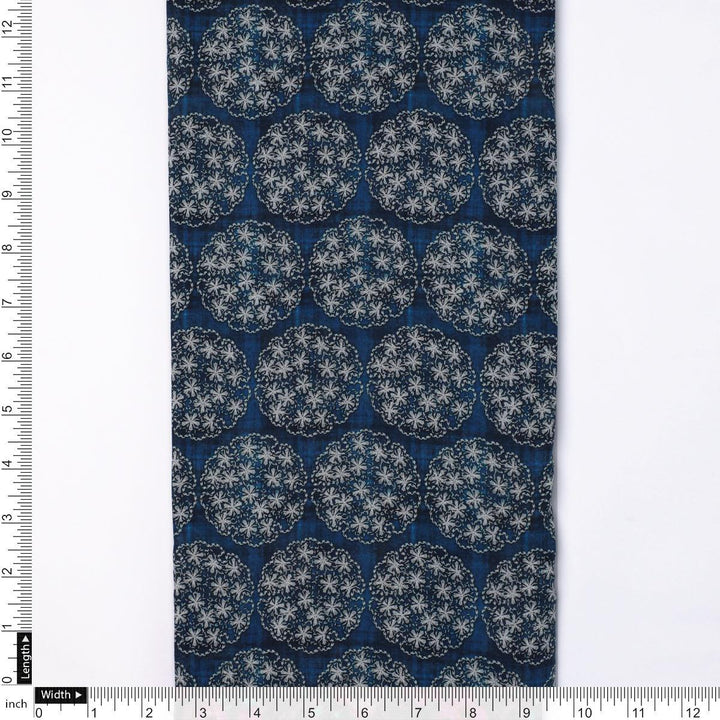 New Multi Round Star Blue Digital Printed Fabric - Pure Cotton - FAB VOGUE Studio®