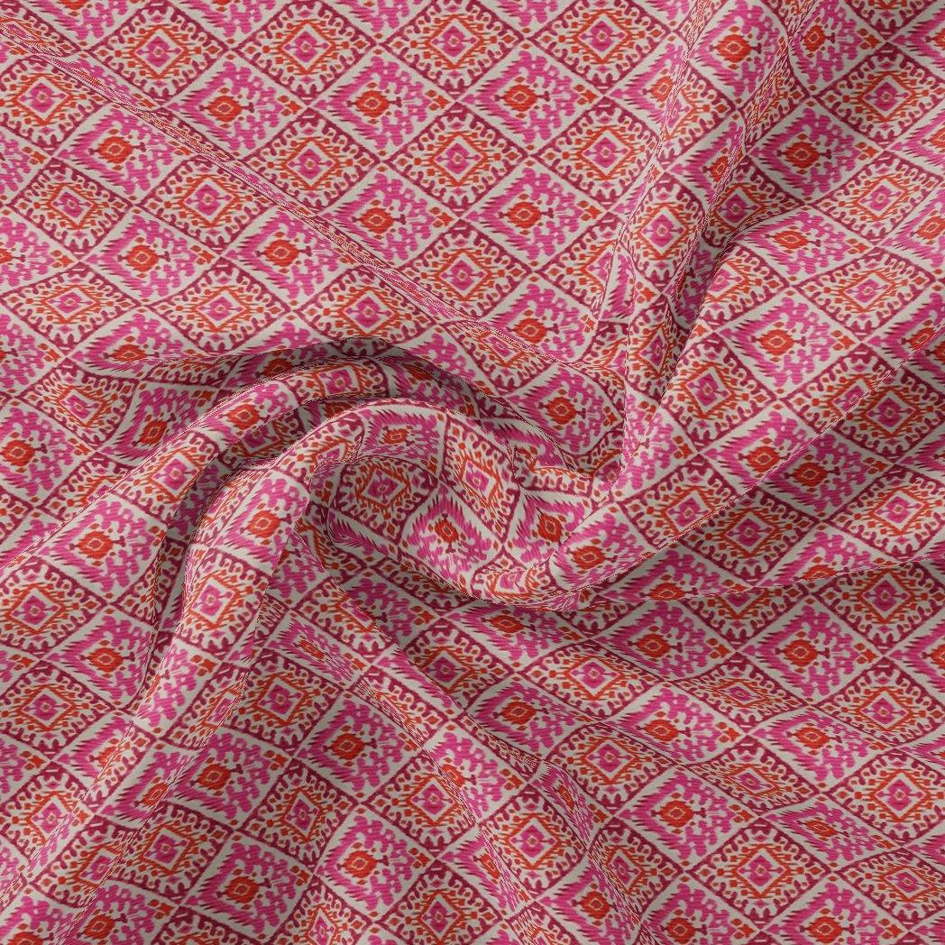 Hand Painted Argyle Pattern Digital Printed Fabric - Cotton - FAB VOGUE Studio®