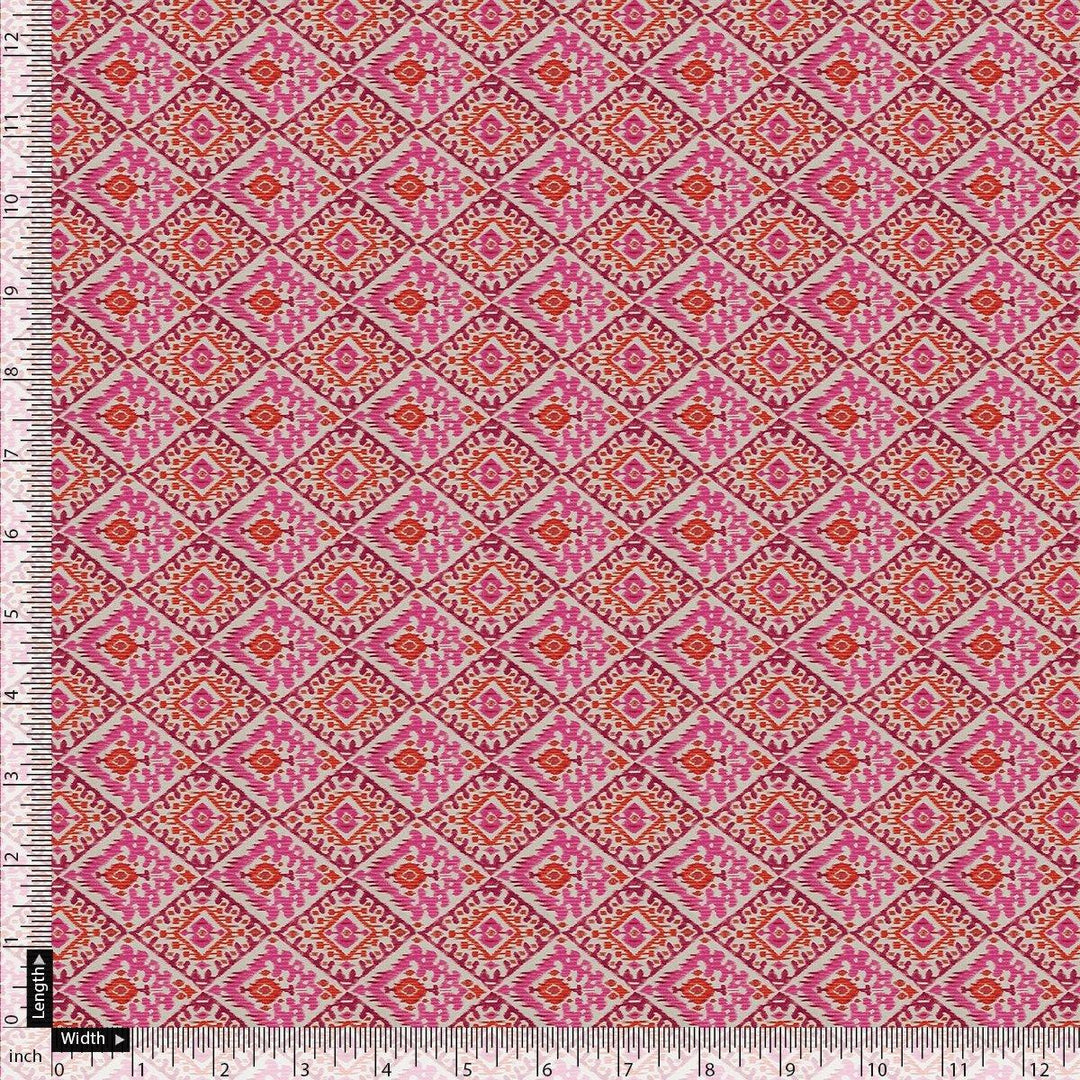 Hand Painted Argyle Pattern Digital Printed Fabric - Cotton - FAB VOGUE Studio®