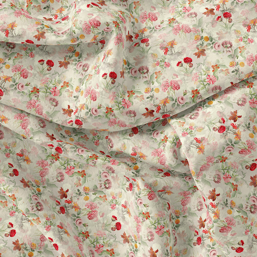 Multicolor Floral Pure Cotton Printed Fabric Material - FAB VOGUE Studio®