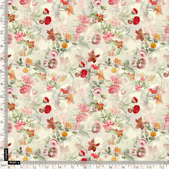 Multicolor Floral Pure Cotton Printed Fabric Material - FAB VOGUE Studio®