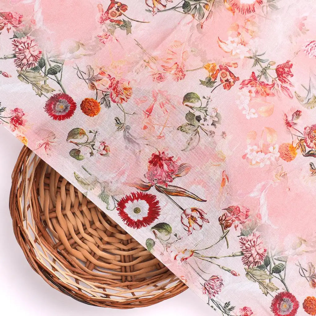 Multicolour Sunflower With Green Leaves Digital Printed Fabric - Pure Cotton – pco 0 ma08599top 108 multicolour sunflower with green leaves digital printed fabric pure cotton 2