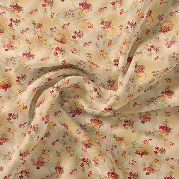 Vintage Seamles Spoted Floral Digital Printed Fabric - Cotton - FAB VOGUE Studio®