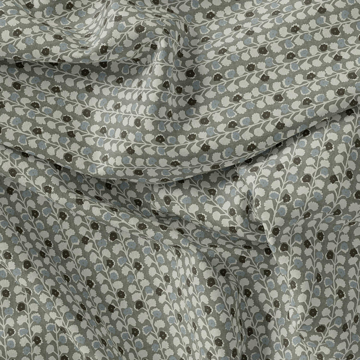 Cool Aspen Leaves Of Branch Digital Printed Fabric - Cotton - FAB VOGUE Studio®
